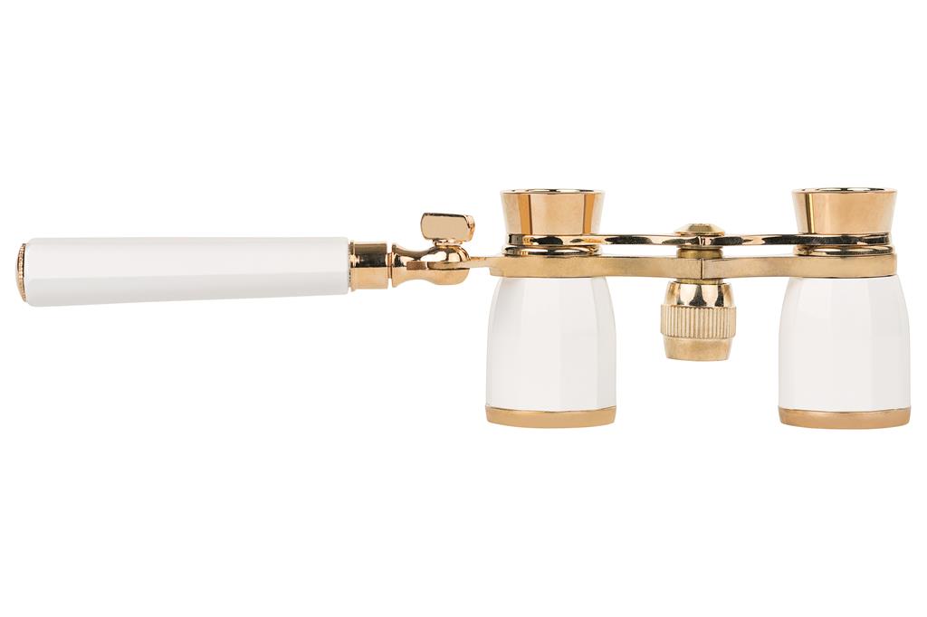 Danubia Opernglas 104 3x25 perlmuttfarben/gold mit Griff 4000461058080