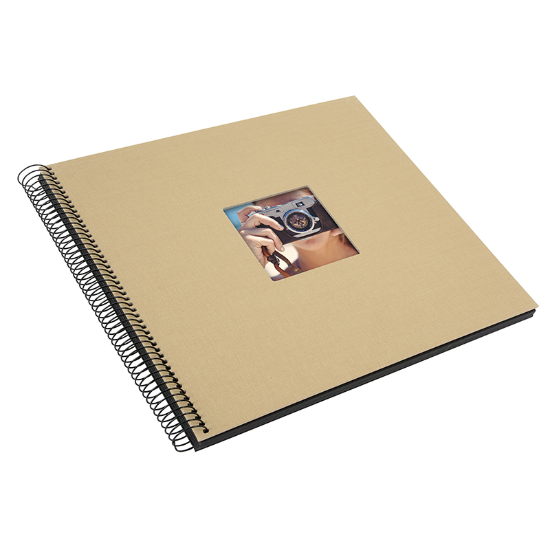 Goldbuch Spiralalbum 35x30cm Bella Vista beige - Leinen mit 40 schwarze Seiten 4009835254066