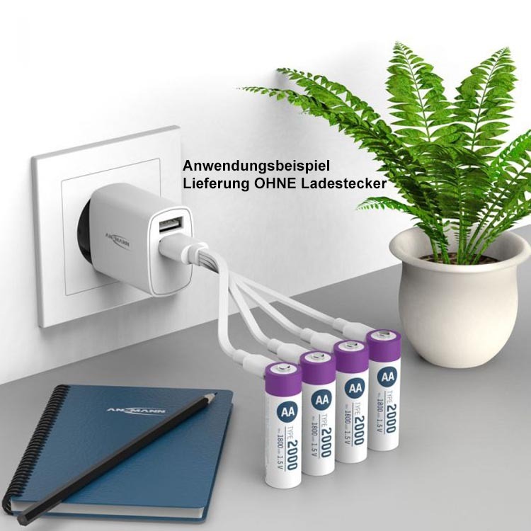 Ansmann Akku Mignon AA 2000 4er - Typ USB C (1800mAh) 4013674193974