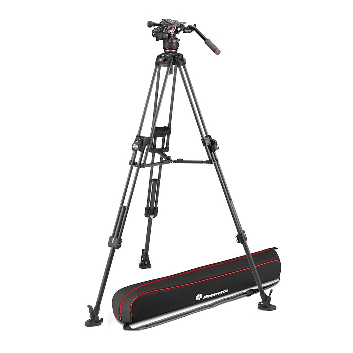 Manfrotto Nitrotech 608 Fluid Videokopf MVH608AH mit Stativ 645 Fast Twin Carbon - Demo