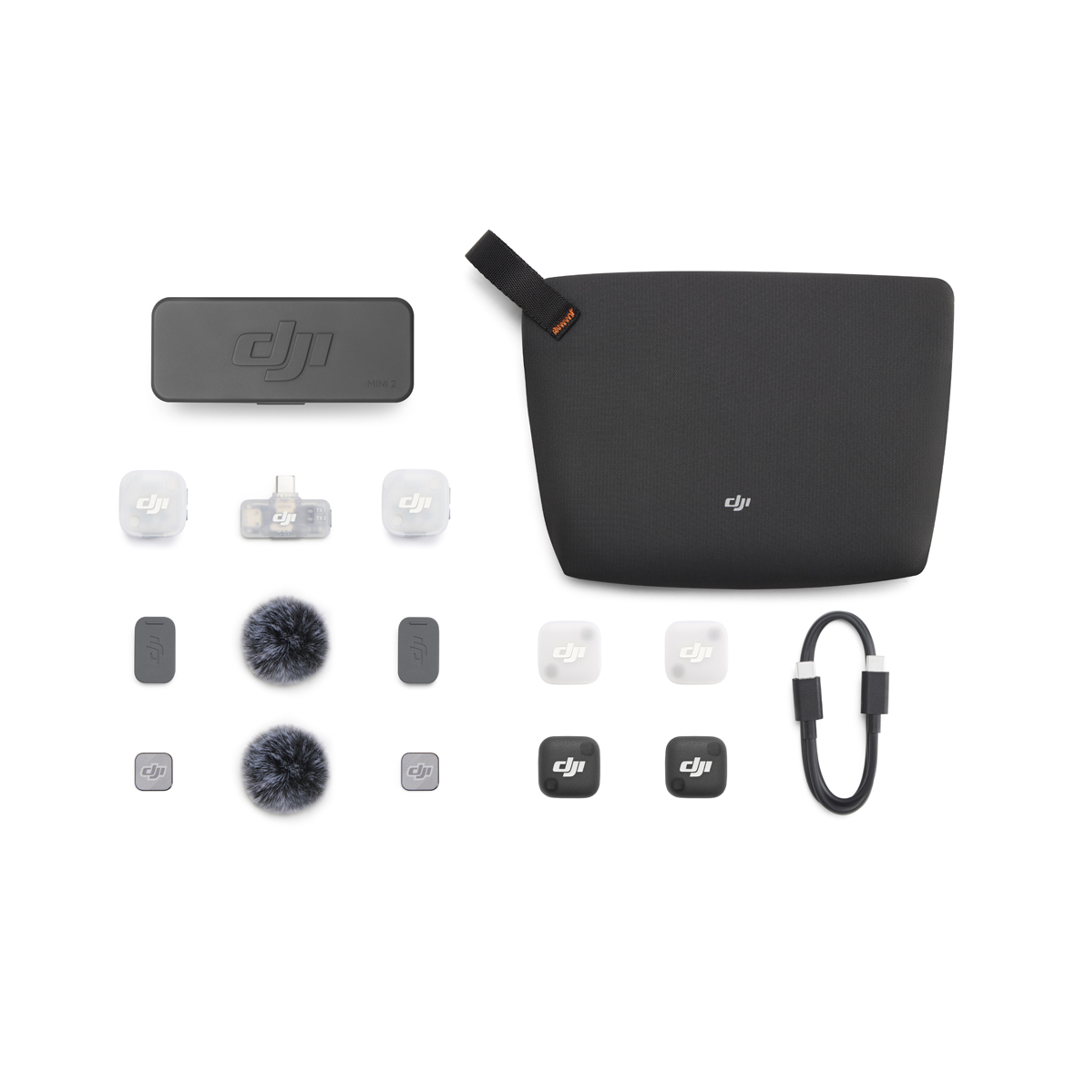 DJI MIC Mini 2 (2 TX + 1 Mobile RX+Charg Case), Empfänger, Sender, Ladeschale, Funkmikrofonsystem