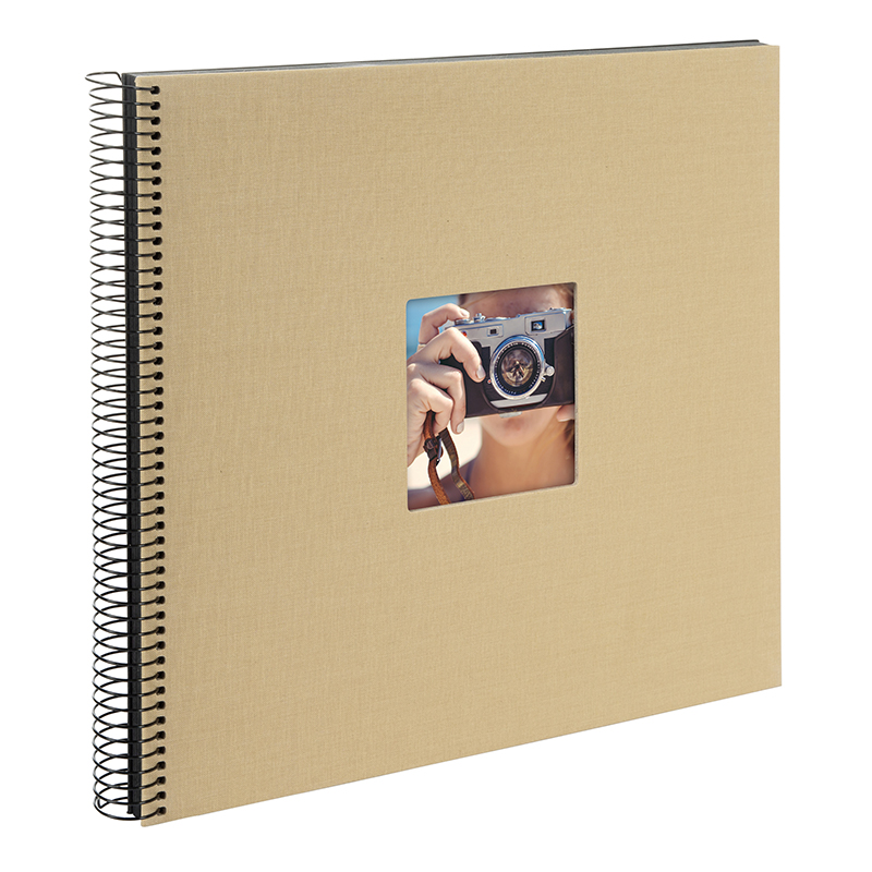Goldbuch Spiralalbum 35x30cm Bella Vista beige - Leinen mit 40 schwarze Seiten 4009835254066