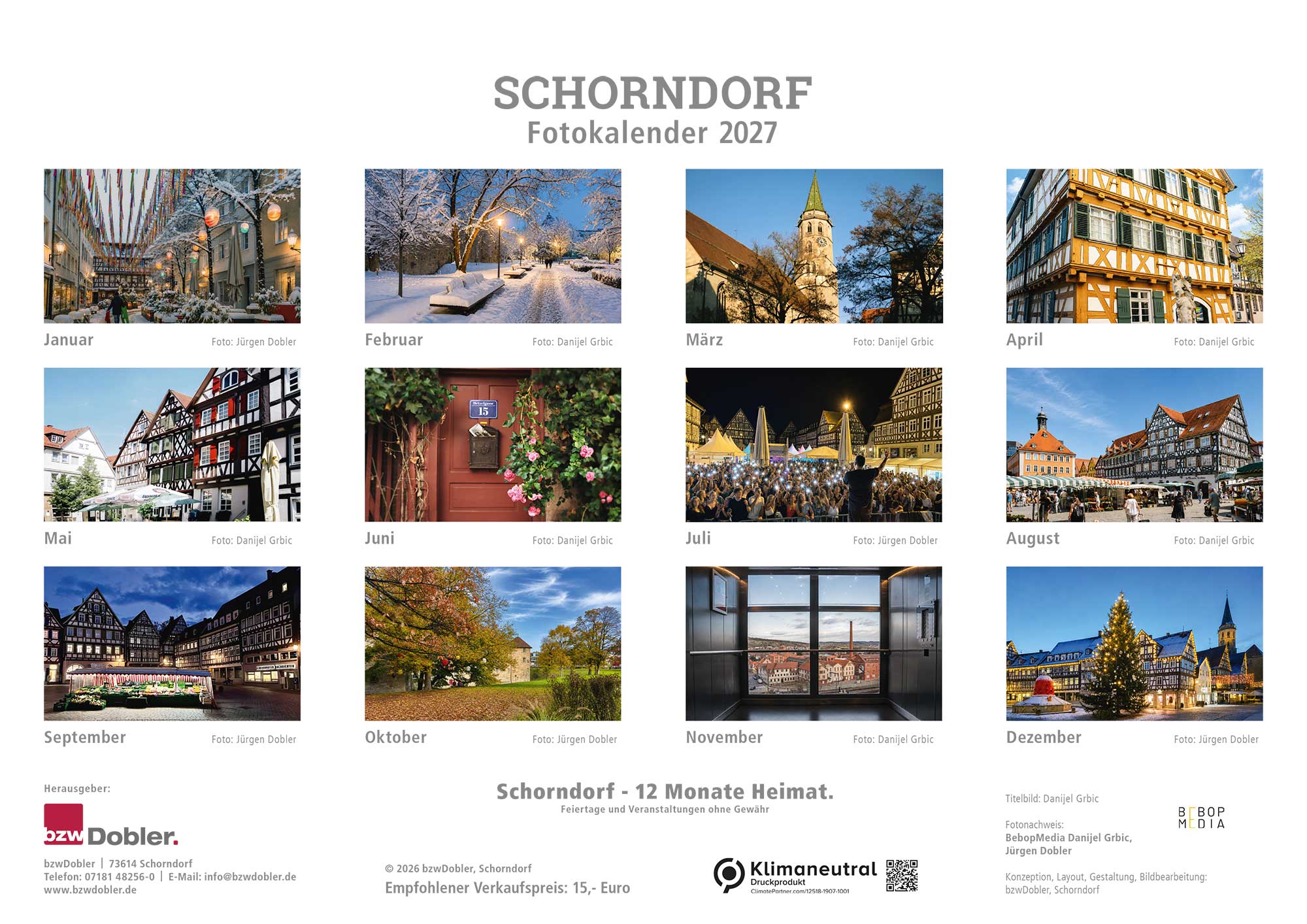 Schorndorf Wand Kalender 2027