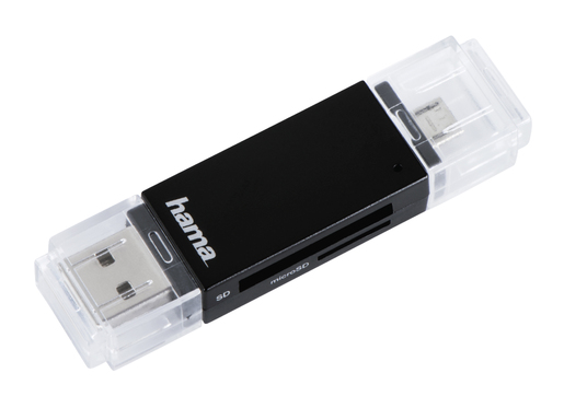Hama Basic OTG Kartenleser, schwarz USB 2.0 SD/microSD