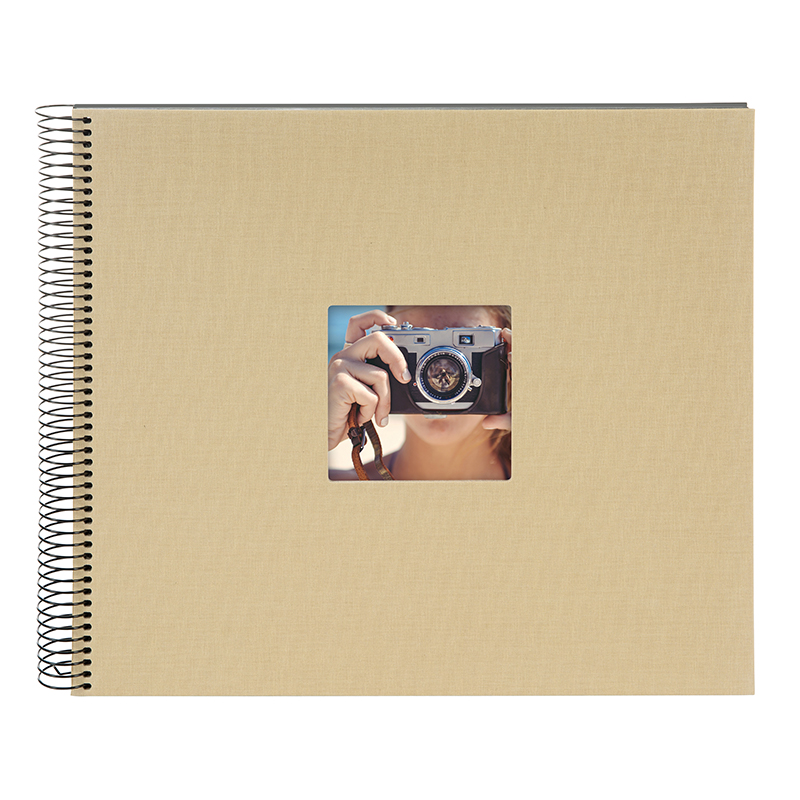 Goldbuch Spiralalbum 35x30cm Bella Vista beige - Leinen mit 40 schwarze Seiten 4009835254066
