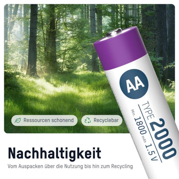 Ansmann Akku Mignon AA 2000 4er - Typ USB C (1800mAh) 4013674193974