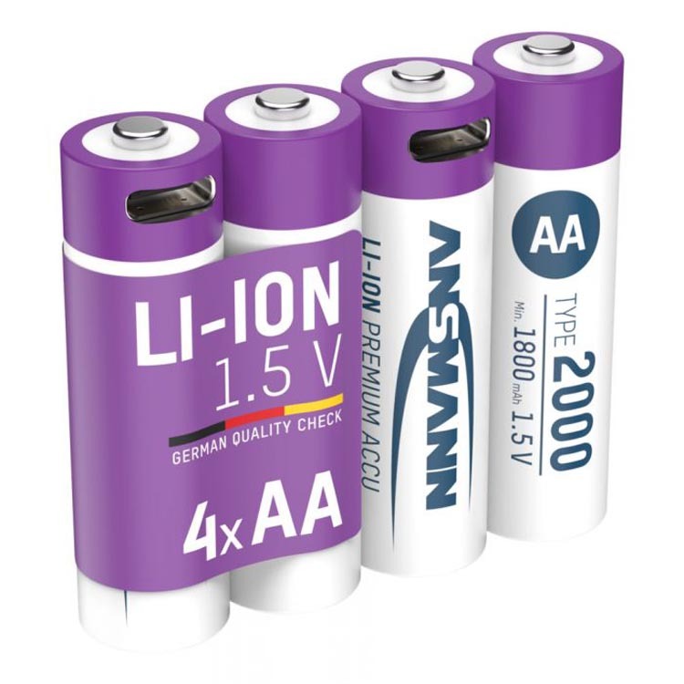 Ansmann Akku Mignon AA 2000 4er - Typ USB C (1800mAh) 4013674193974